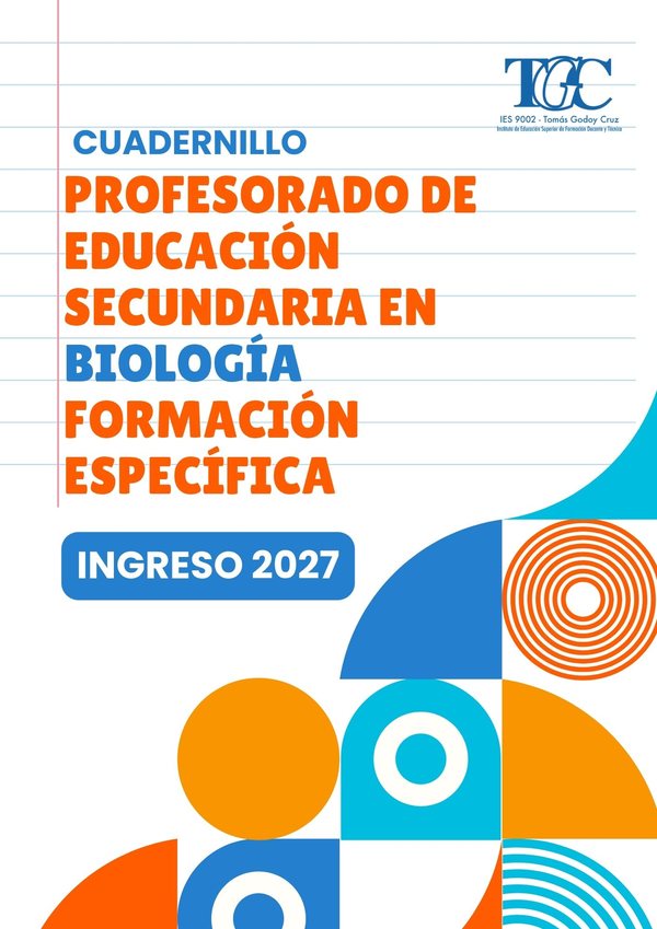 Portada del cuadernillo Profesorado de Educación Secundaria en Biología
