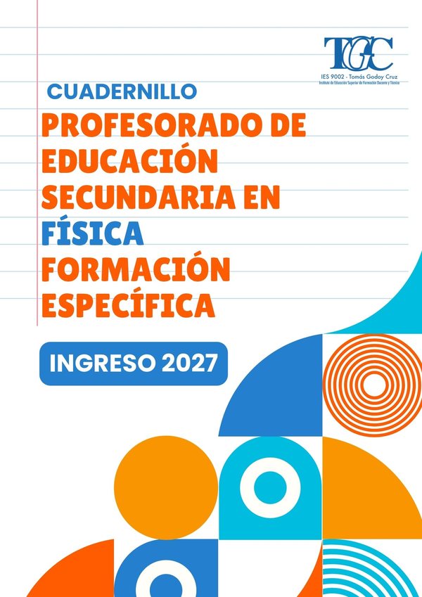 Portada del cuadernillo Profesorado de Educación Secundaria en Física