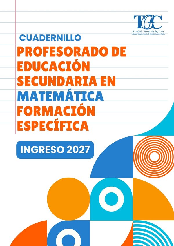 Portada del cuadernillo Profesorado de Educación Secundaria en Matemática